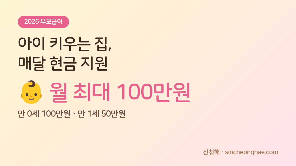 2026 부모급여 대표 이미지 월 최대 100만원