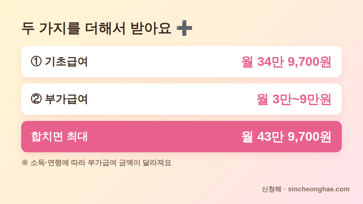 장애인연금 기초급여 34만 9700원 부가급여 합산 최대 43만 9700원