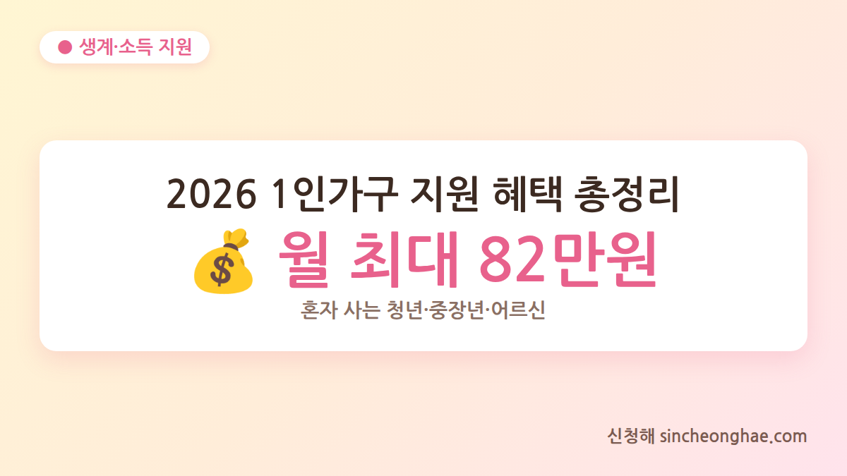 2026 1인가구 지원 혜택 총정리 대표 이미지