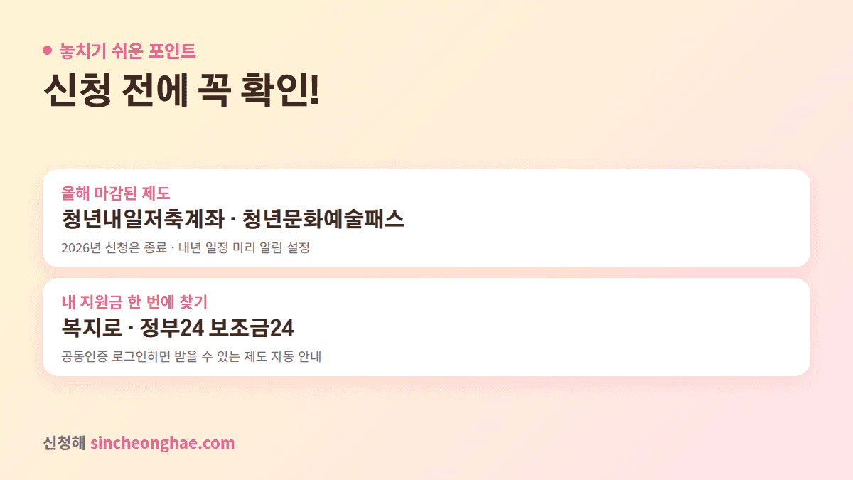 청년 지원금 신청 전 확인 사항