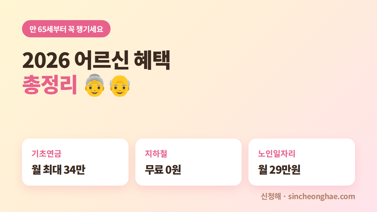 2026 만 65세 어르신 혜택 총정리 대표 이미지