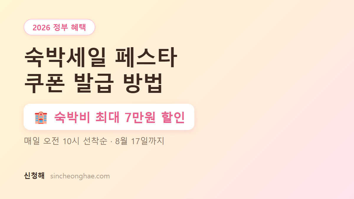 2026 숙박세일 페스타 쿠폰 발급 방법 대표 이미지 - 최대 7만원 할인
