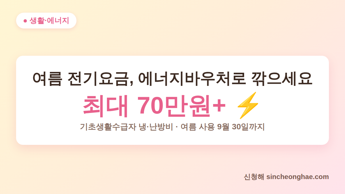 에너지바우처 신청 대상과 여름 지원금액 안내 대표 이미지