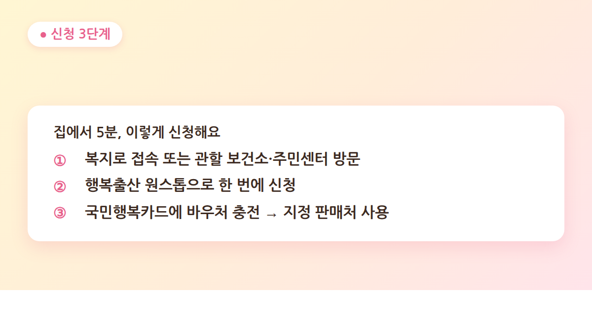기저귀 조제분유 지원 신청 방법 3단계 안내 이미지